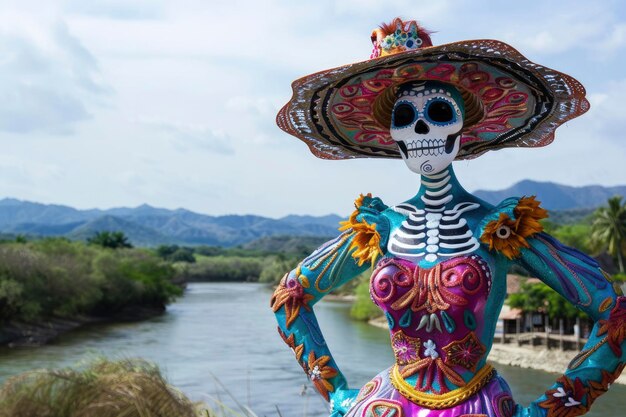 Foto la colorida figura de catrina