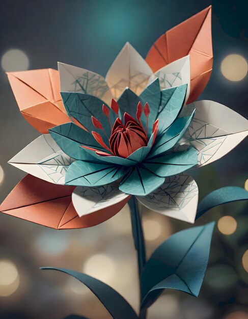 La colorida flor del origami