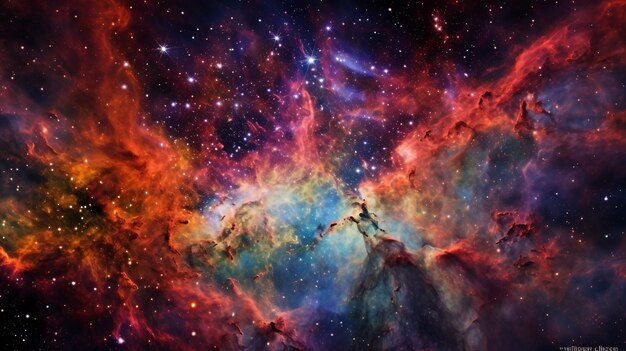 Una colorida galaxia espacial con estrellas que se extienden a través del vacío celeste