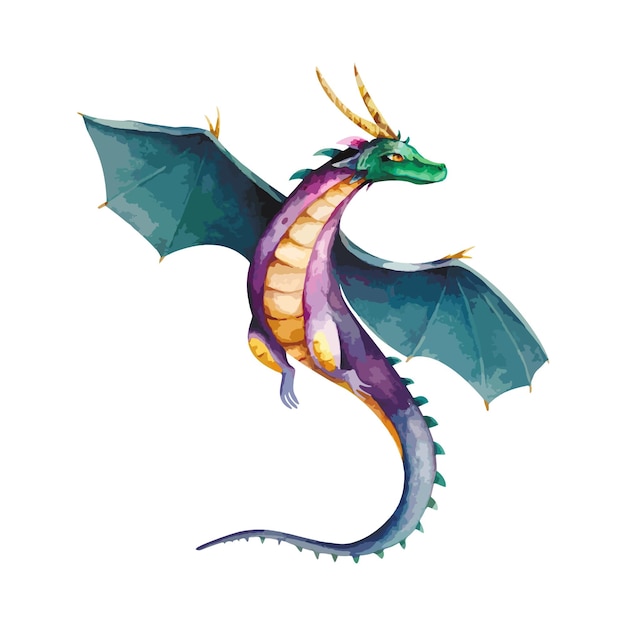 Colorida ilustración 3D de un dragón