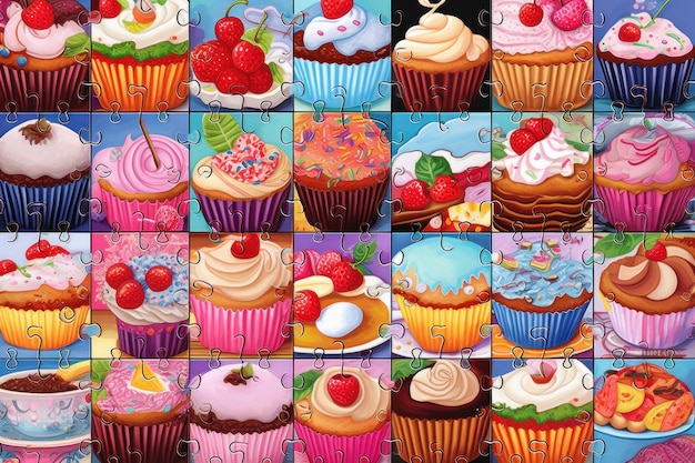 Una colorida ilustración de cupcakes con el número 3.