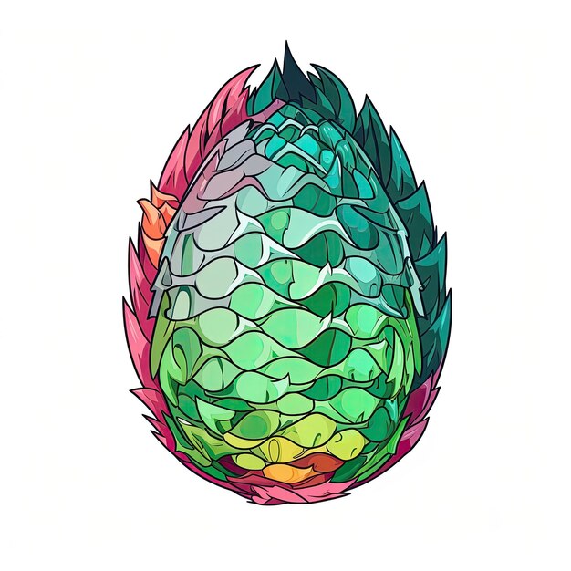 Una colorida ilustración de una fruta de dragón.