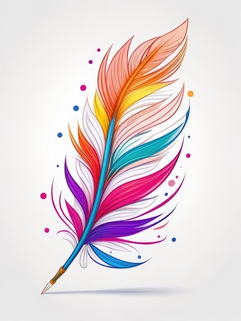 Una colorida ilustración de plumas.