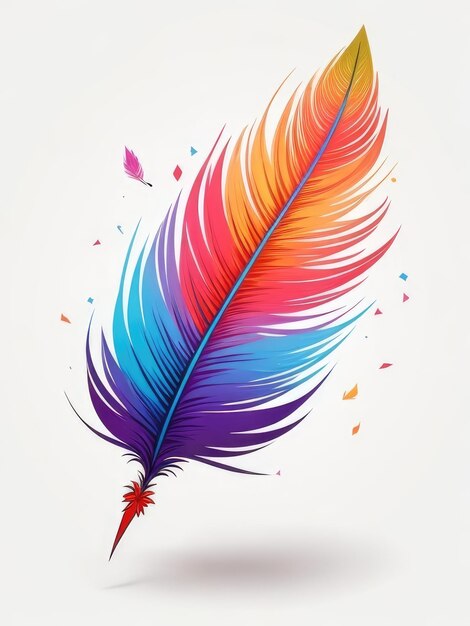 Una colorida ilustración de plumas.