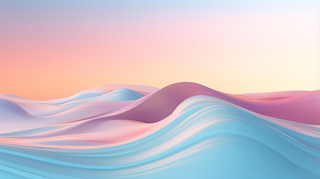 una colorida imagen abstracta de una ola con la puesta de sol de fondo.