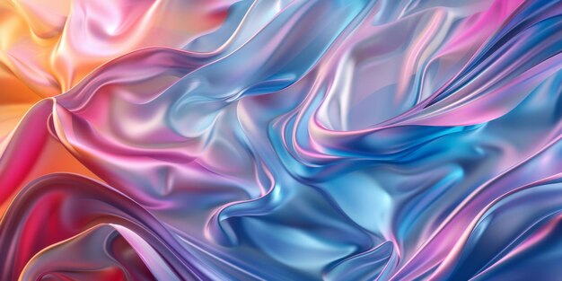 Una colorida pieza de tela fluida con un tono azul y rosa