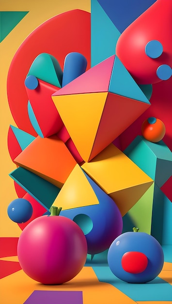 una colorida pila de coloridas formas y formas geométricas
