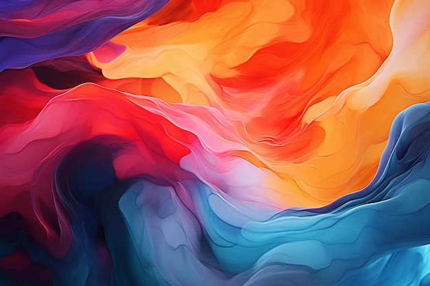 Una colorida serie de ondas creadas por el artista.
