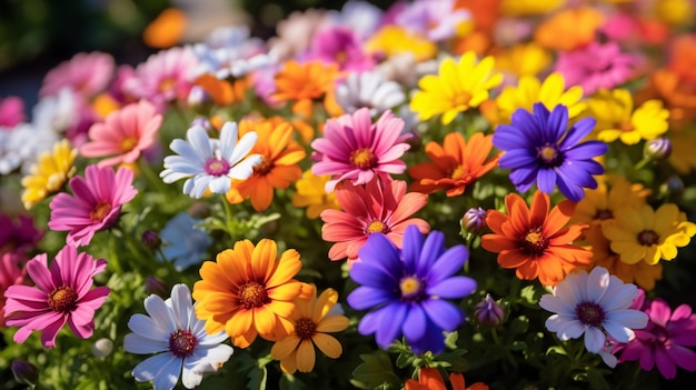 Colorida temporada de verano en flor hermosas flores imágenes Arte generado por IA