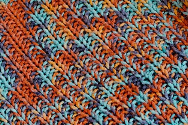 Colorida textura de lana tejida