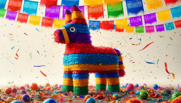 La colorida y tradicional piñata de caballo Celebración de la fiesta mexicana