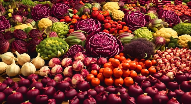 Colorida variedad de verduras