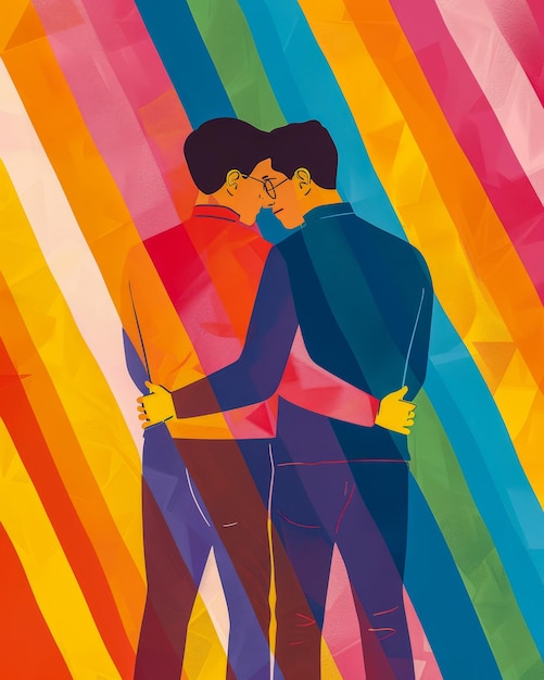 Colorida y vibrante celebración del orgullo de la comunidad LGBT Ilustración conceptual sobre la comunidad LGBT