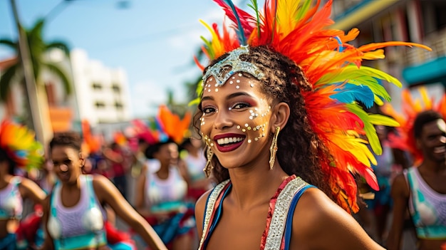 Coloridas calles durante el Carnaval de Barranquilla