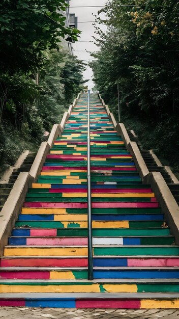 Foto las coloridas escaleras de selaron en río de janeiro, brasil