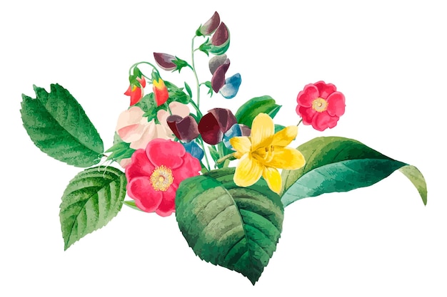 Coloridas flores de primavera elemento de diseño