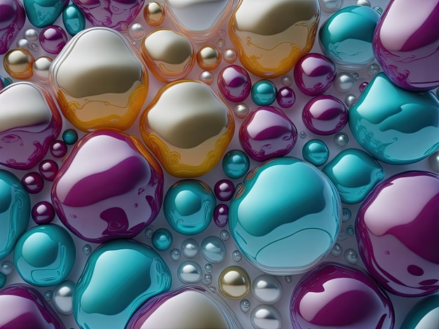 Coloridas gotas de agua sobre una superficie de vidrio