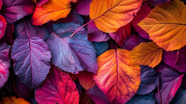 Las coloridas hojas de otoño en el fondo