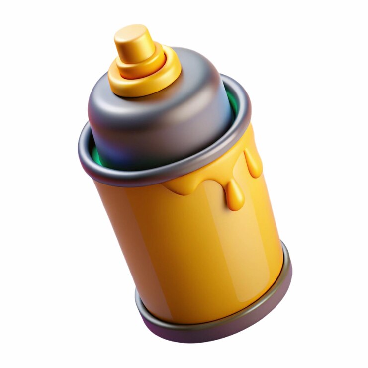 Las coloridas latas de pintura en 3D para artistas