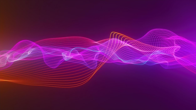 Coloridas líneas de onda futuristas generadas por computadora