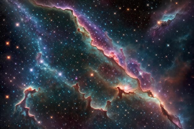 coloridas nebulosas de gas pequeñas partículas