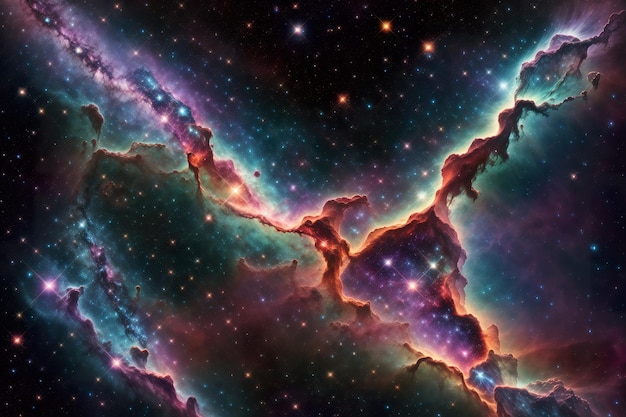 coloridas nebulosas de gas pequeñas partículas