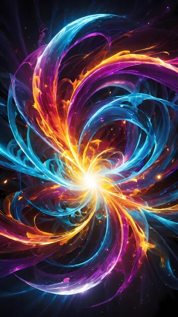 Coloridas ondas de explosão de energia giram ilustração papel de parede de fundo