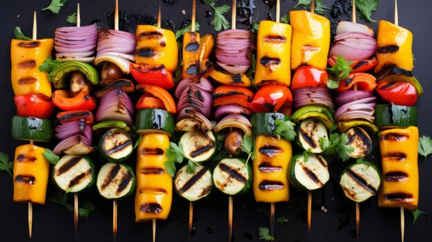 Las coloridas pinzas de verduras para barbacoa son una delicia para las verduras.