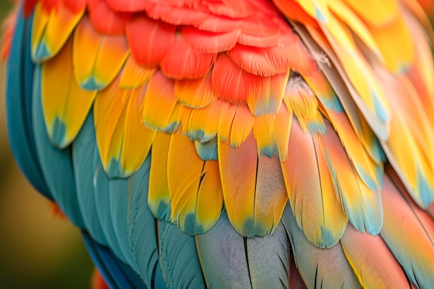 Foto las coloridas plumas de los pájaros