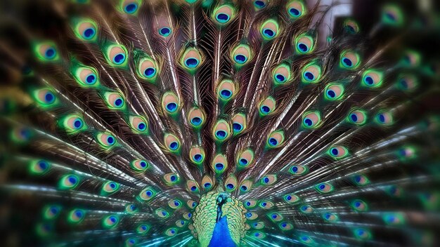 Las coloridas plumas de pavo real