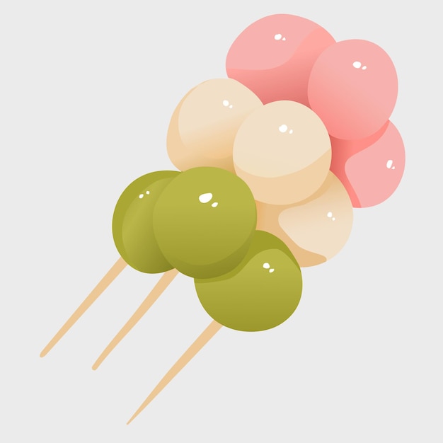 Las coloridas salchichas de dango, un delicioso postre japonés