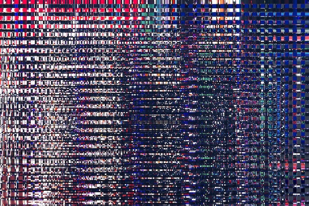 Foto colorido abstracto textura de fondo glitches distorsión en la pantalla transmisión de canales de televisión digital por satélite