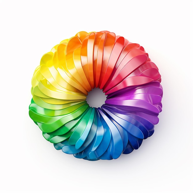 El colorido arco iris de la armonía aislado en un fondo blanco IA generativa