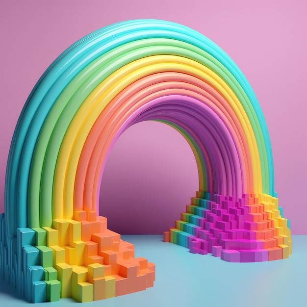 Un colorido arco iris ilustración generativa ai