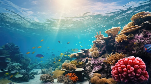 Un colorido arrecife de coral submarino
