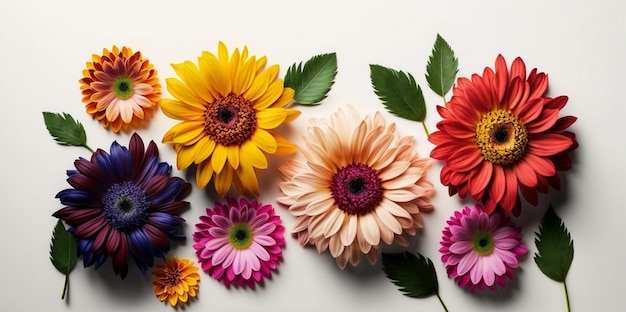 Un colorido arreglo floral con diferentes colores.