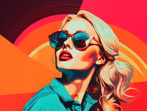 El colorido arte neo-pop de una mujer con gafas