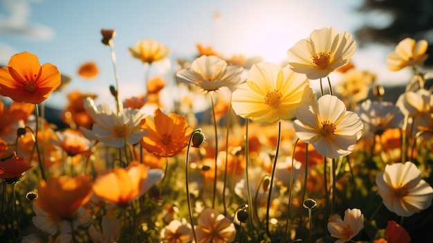 Un colorido campo de flores silvestres