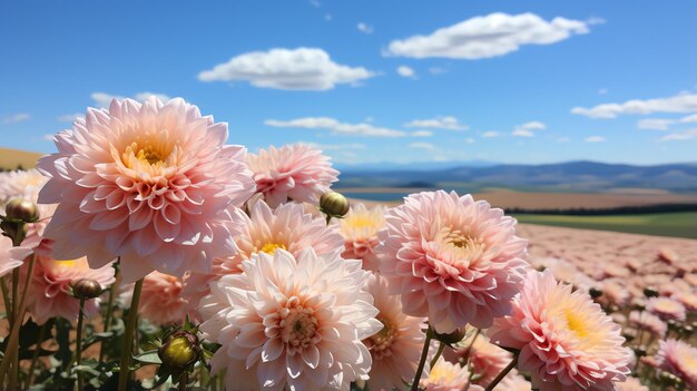 El colorido campo de flores