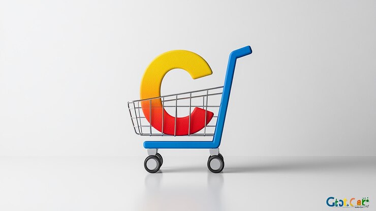 Foto un colorido carrito de compras con la letra c en él
