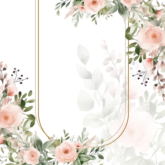 colorido colorido floral vector de flores elegante dibujo a mano invitación de boda diseño floral acuarela