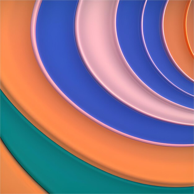 Un colorido conjunto de anillos con un fondo azul y naranja.