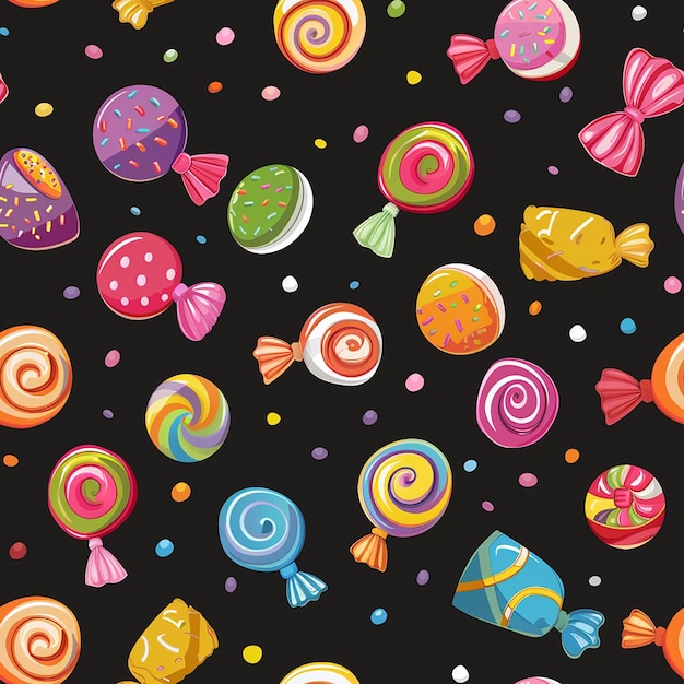 un colorido conjunto de dulces con diferentes colores y formas