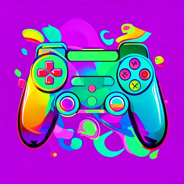 colorido controlador de juegos línea vectorial imágenes de arte descarga gratuita