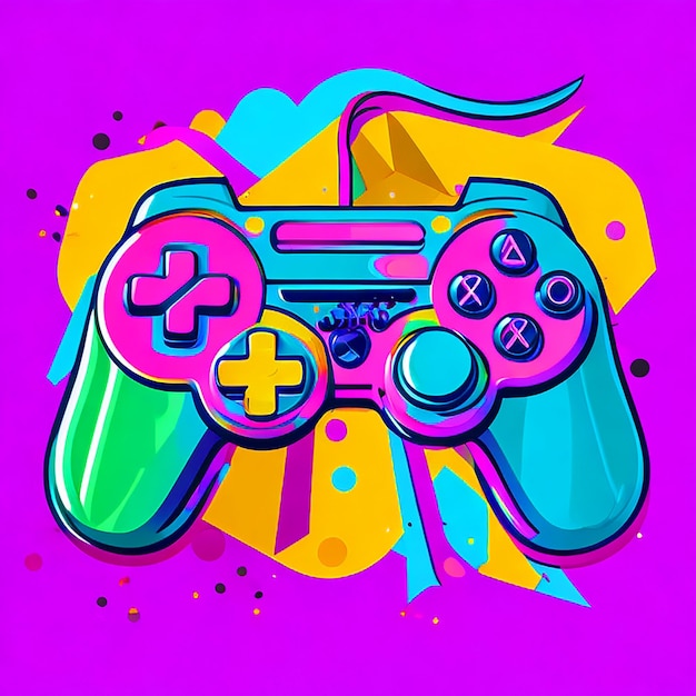 colorido controlador de juegos línea vectorial imágenes de arte descarga gratuita