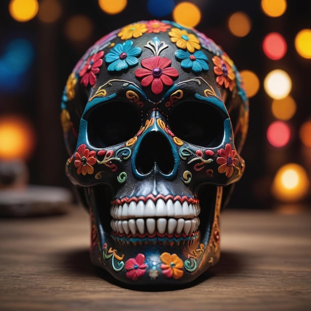 El colorido cráneo de Dia De Los Muertos para el Cinco De Mayo