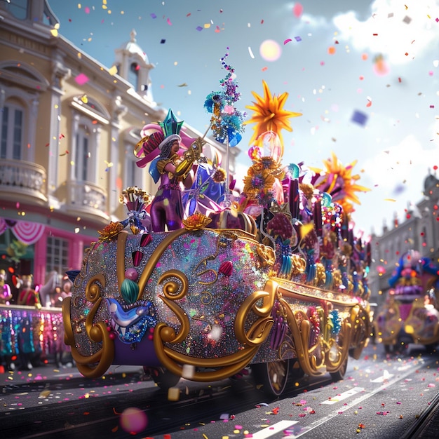 El colorido desfile del carnaval es una imagen de celebración festiva.