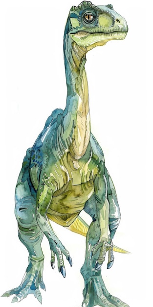El colorido dinosaurio en el imaginativo arte de la acuarela