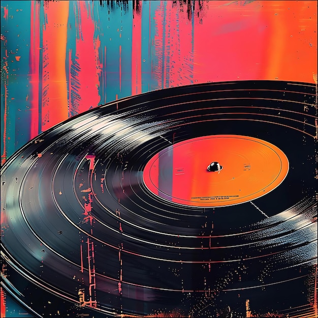 Foto un colorido diseño abstracto de un disco con colores rosados y púrpuras