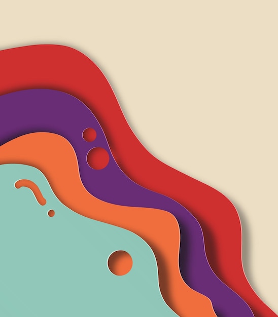 un colorido diseño de fondo de onda abstracta en estilo de corte de papel